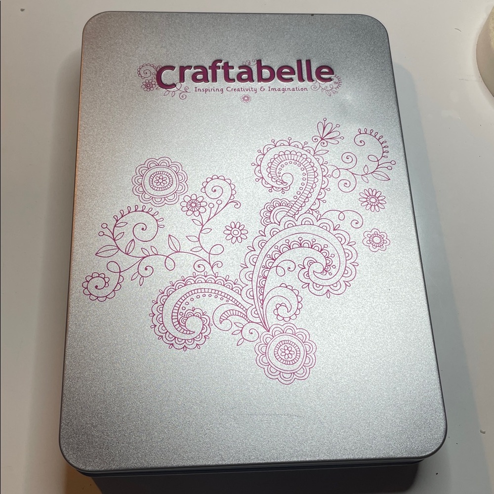 Craftabelle Silver and Pink Decorative Tin